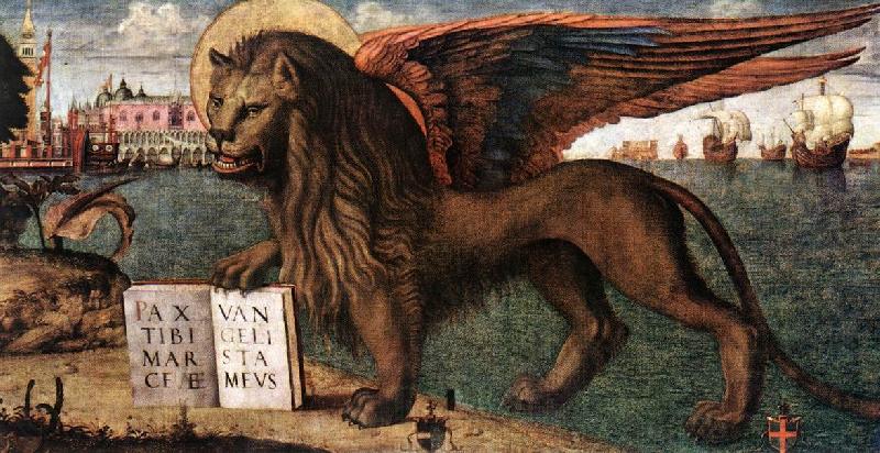 CARPACCIO, Vittore The Lion of St Mark (detail) dsf France oil painting art